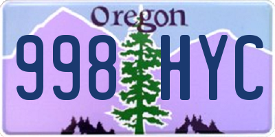 OR license plate 998HYC