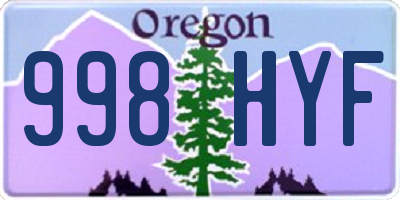 OR license plate 998HYF