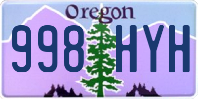 OR license plate 998HYH