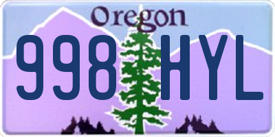 OR license plate 998HYL