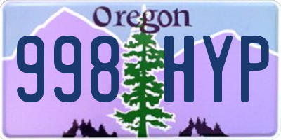 OR license plate 998HYP