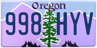OR license plate 998HYV