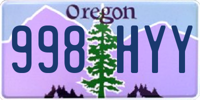 OR license plate 998HYY