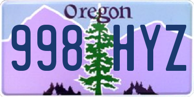 OR license plate 998HYZ