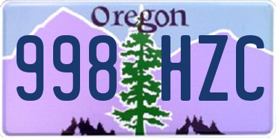 OR license plate 998HZC