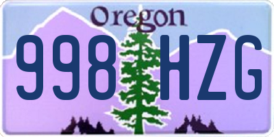 OR license plate 998HZG