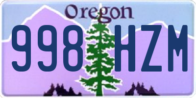 OR license plate 998HZM