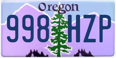 OR license plate 998HZP