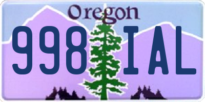 OR license plate 998IAL
