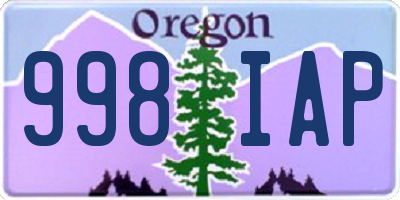 OR license plate 998IAP