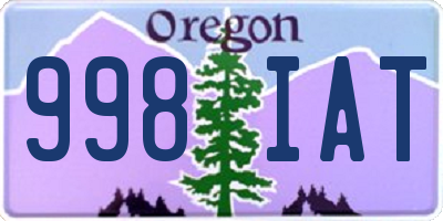 OR license plate 998IAT