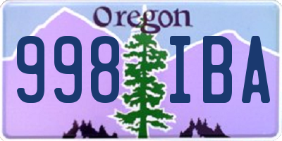 OR license plate 998IBA