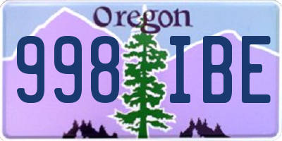 OR license plate 998IBE