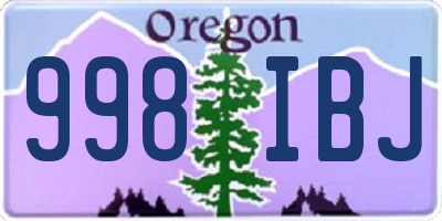 OR license plate 998IBJ