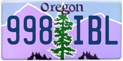 OR license plate 998IBL