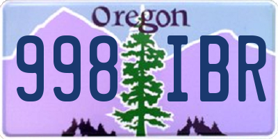 OR license plate 998IBR