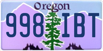 OR license plate 998IBT
