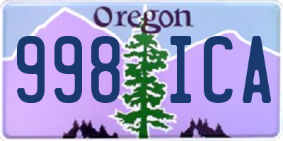 OR license plate 998ICA