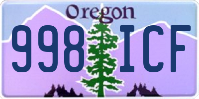 OR license plate 998ICF