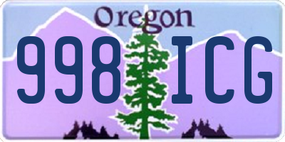 OR license plate 998ICG