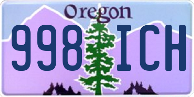 OR license plate 998ICH