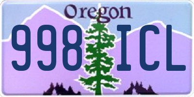 OR license plate 998ICL