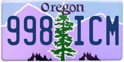 OR license plate 998ICM