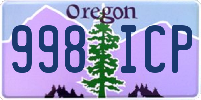OR license plate 998ICP