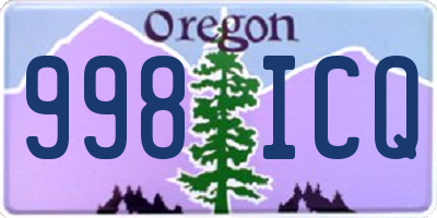 OR license plate 998ICQ