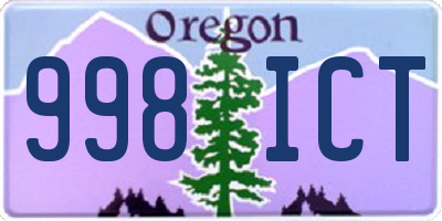 OR license plate 998ICT