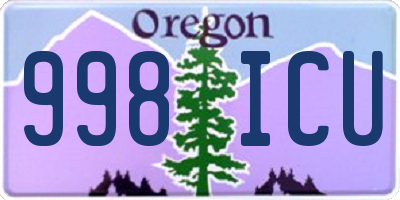 OR license plate 998ICU