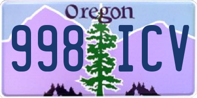 OR license plate 998ICV