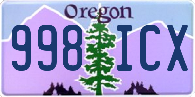 OR license plate 998ICX