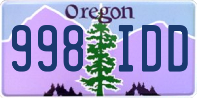 OR license plate 998IDD