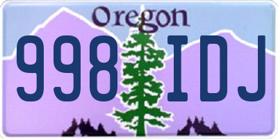 OR license plate 998IDJ
