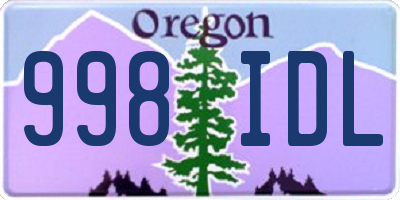 OR license plate 998IDL