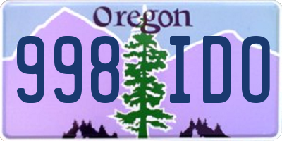 OR license plate 998IDO