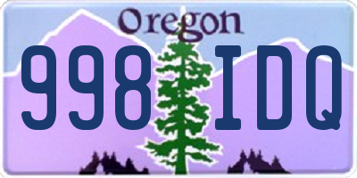 OR license plate 998IDQ