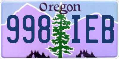 OR license plate 998IEB