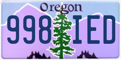 OR license plate 998IED