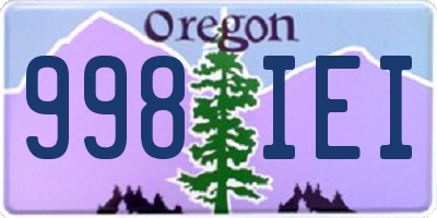 OR license plate 998IEI