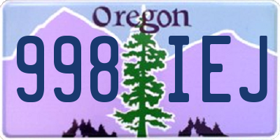 OR license plate 998IEJ
