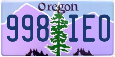 OR license plate 998IEO