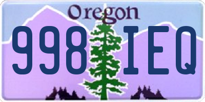 OR license plate 998IEQ