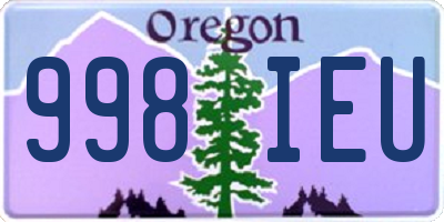 OR license plate 998IEU