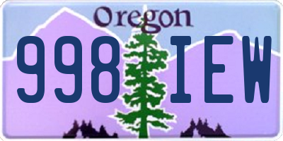 OR license plate 998IEW