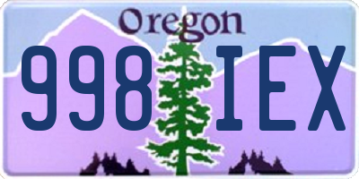 OR license plate 998IEX