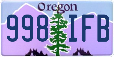 OR license plate 998IFB
