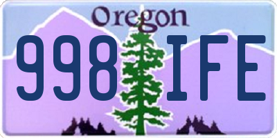 OR license plate 998IFE