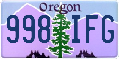 OR license plate 998IFG